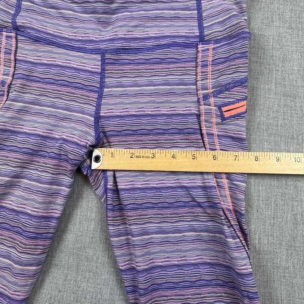 Lululemon Capri Leggings Womens 6 Purple Stripe Pockets Yoga Running Athletic - Picture 8 of 9